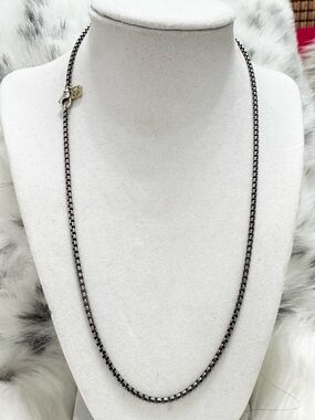 David Yurman 925 Oxidized Sterling 2.7mm Box Chain Necklace 20.5” Length 14K